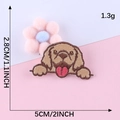 Self-adhesive brown dog embroidery patch for children clothing, 5cm x 2.8cm size - Light Brown Dog-Self Adhesive