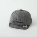 Premium grey baby suede baseball cap with soft brim and cute Little Bear embroidery - little / Gray