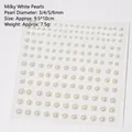 Dettagli di adesivi di perle bianco crema 3/4/5/6mm per progetti fai-da-te e nail art - Perla Bianco Crema / 165 pezzi (3/4/5/6mm)