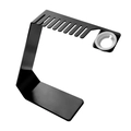 Soporte minimalista negro de acero inoxidable con organizador de correas multiranura - Negro