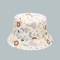 Cappello da sole bimbi in cotone beige con simpatiche stampe di leoni e elefanti - Animali dei Cartoni Animati Beige (8#)
