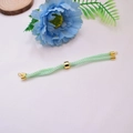 Detail of 18K gold-plated adjustable light green braided rope cord for DIY jewelry making - Light Green