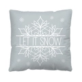 Christmas throw pillow case with white snowflake and Let It Snow text in light blue - Style 6-Light Blue Gray LET IT SNOW Snowflake