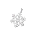Gros plan d'un pendentif flocon de neige en argent avec perles pour création de bijoux - Flocon de neige / Or Blanc