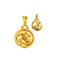 18K gold plated stainless steel Virgo zodiac round disc pendant and star map charm - Virgo (SP343G-6)