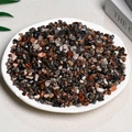 Polished natural colorful mixed quartz crystal stones in a white decorative bowl - 100g Of Petrified Wood (5-7mm)
