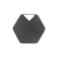 Dark grey hexagonal silicone body brush with soft bristles and integrated top handle - Standard Type / Gray