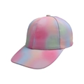 Detail of colorful gradient tie-dye patterns on the kids cartoon baseball cap surface - Neon Color - Pink Blue Gradient
