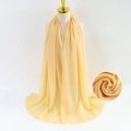 Light yellow pearl chiffon scarf wrap for women with elegant drape and soft texture - Light Yellow