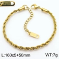 Bracciale a catena ritorta da 5mm in acciaio inossidabile placcato oro 18K - Oro 5mm