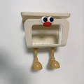 Wall-mounted beige cartoon-style wet wipe holder with legs in a minimalist room - Solid Color Legs - DIY Big Mouth Duck - Creamy White / 1 Piece