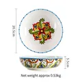 Hand-painted Bohemian ceramic bowl with colorful patterns, 20.5cm diameter and 5.5cm height - 8 Inch Deep Plate