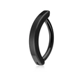 Polished black stainless steel curved belly button ring shown on a white background - Black