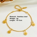Bracciale a margherita in acciaio inossidabile dorato, 16+5cm, peso 6g, stile moderno - Bracciale Margherita Oro (N601)