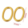 Oval golden stainless steel earring connector 33x21mm for DIY jewelry making - Gold-2