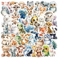 Detailed collection of 50 watercolor animal stickers featuring cute pandas and lions - Watercolor Cute Animals (SJS264) / 50 Sheets