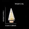 Miniature sisal Christmas tree with snow effect, wooden base, size 7.5cm for desk decor - No Packaging / 7.5CM White