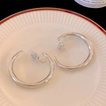 Pendientes de clip vintage en forma de C plateados sobre bandeja de cerámica - 2# Clip de Oreja Redondo en Forma de C