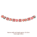 Wedding banner decoration with pink flowers and red double happiness signs 250cm long - Double Happiness Flowers