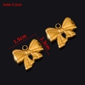 Pendentifs nœuds en acier inoxydable doré pour bijoux DIY 1,5cm x 1,3cm paire - Style F / Or