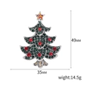 Weihnachtsbaum-Brosche aus Silber mit grünen und roten Strasssteinen, 49mm Größe - Klassischer Grün-Roter Strass-Stil (Christmas Tree 21)