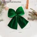 Piccolo fiocco natalizio in velluto verde per alberi e decorazioni di vetrine - Piccolo (14x11cm) / Verde