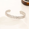 Bracciale rigido argento in acciaio inossidabile con borchie a piramide e perline - 10 Color Acciaio