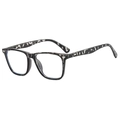 Chic square tortoiseshell glasses frame with transparent lenses and metallic rivets - Grey Marble Frame Clear Lens