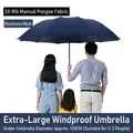 Business blue large 10-rib manual umbrella with 130cm diameter for 2-3 people - 10-Rib Manual Oversized / Oversized Navy Blue