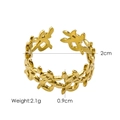Detailed view of 14K gold-plated adjustable ring showing 2cm inner diameter and 0.9cm width - Gold-Vine