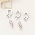 Detailaufnahme von platinierten Zirkonia-Anhängerverschlüssen für Schmuckdesign - 7.3*12.7mm / Weißgold