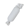 Linen ring display holder roll with white fabric texture for jewelry presentation - White