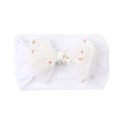 Fascia neonato bianca con fiocco ricamato in pizzo a margherita e tessuto in nylon - Bianco