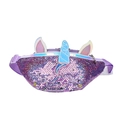 Kids purple sequin unicorn waist bag with rainbow horn and adjustable strap - 24*7*14cm / Purple