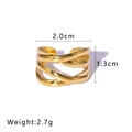Minimalist 18k gold plated stainless steel layered open ring with star shell design - Multi-layer Tangled Style (NB-R2023265) / Gold