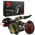 Rechargeable infrared remote control cobra toy in black and yellow stripes for cats - Remote Control Cobra - Black