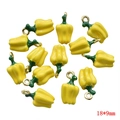 DIY jewelry charm in yellow bell pepper shape with 18x9mm size and gold loop - Yellow Bell Pepper 18*9mm