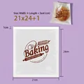 Greaseproof paper bread bag 21x24cm with window and Baking Handmade logo on purple background - Baking Series / 21x25cm (100 Pieces/Pack) / White