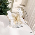 Farfalla di Natale bianca con paillettes dorate e chiusura a clip da 20 cm - 20cm / Platino