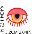Detailed view of colorful eye embroidery patch with dimensions 4.4cm by 5.2cm - Style 15 (Colorful Eye)