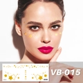 Golden star face tattoos for festivals, metallic freckle stickers, variant VB-015 design - Pentagram and Dots (VB-015)