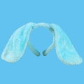Plush light blue bunny ears headband for stage performance and cosplay costumes - Blue
