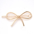 Elegant gold bow hair clip made of polished alloy with a minimalist metallic finish - Bow Tie Gold
