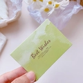 Minimalist green watercolor greeting card with Best Wishes text for flowers and cakes - Ink Green