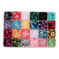 Scatola da 24 scomparti con paillettes rotonde multicolori per decorazioni e fai-da-te - 5mm (5g Per Scomparto) / Scatola 36