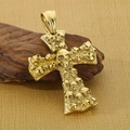 Gotischer Goldkreuz-Anhänger mit Totenkopf-Design für Herren, Vintage-Edelstahlschmuck - Nur Anhänger / Gold (KP120086-KJX)
