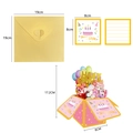 3D pop-up birthday greeting card set with gold envelope and colorful gift box design - S663 50th Birthday 3D Pop-up Card With Envelope