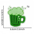 Detailed size specifications for the beer mug embroidered patch with 6.6cm width - Style 5 (Beer Mug)