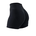 High-waisted seamless black yoga shorts with peach lifting and body shaping effect - S / Black