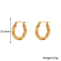 Gepolijste 18K vergulde roestvrijstalen gedraaide oorringen, 20 mm hoog en 6 g gewicht - 20mm / Goud